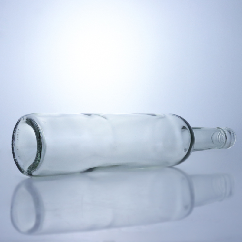 600ml 750ml 1000ml Round Shape Empty Long Neck Glass Liquor Bottles For Gin Rum Brandy