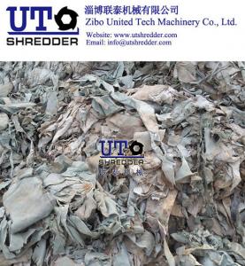  double shaft shredder - scrap leather shredder/ leather cutter/  leather shear/ waste leather crusher with PLC automatic Manufactures