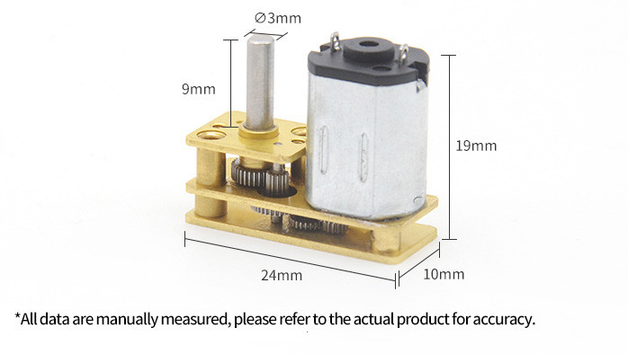 JGA1024-N20 Micro DC Gear Motors 24mm Metal Gear Motor For Robot