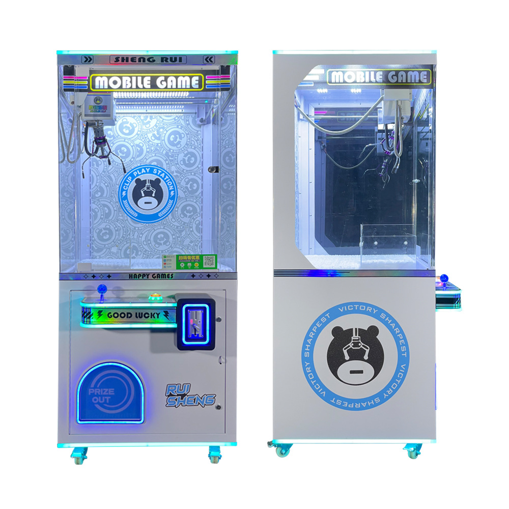 Automatic Clip Gift Game Machine Metal Acrylic Plastic Coin Operated Toy Crane Claw