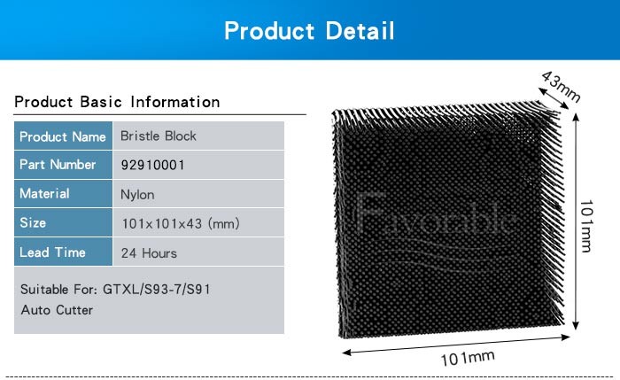 Black Color PP Nylon , Plastic Bristle For Gerber Cutter GTXL Parts 92910001