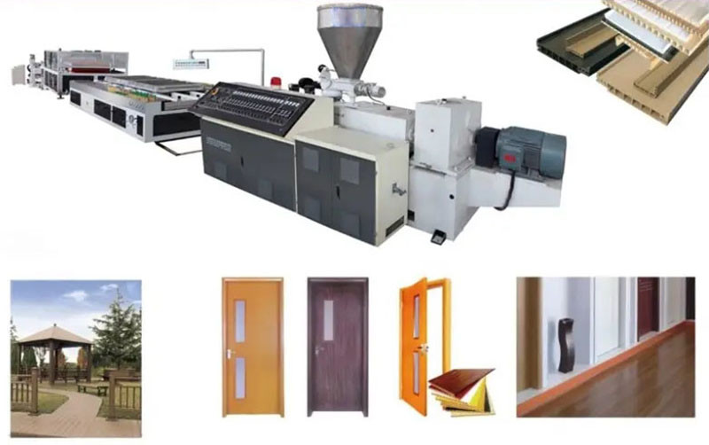 250 Kg/H PVC Upvc Window Profile Extrusion Machine Double Screw Plastic Extruder For Decorative Material