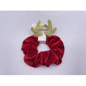 Red Christmas Reindeer Hair Scrunchie Elastic Multipurpose Durable