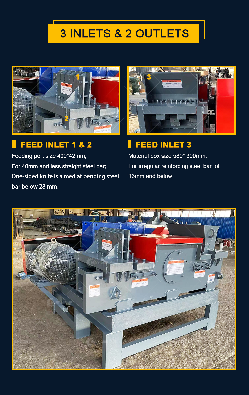 45kW Automatic Scrap Steel Bar Cutting Machine for Steel Granule Production Line