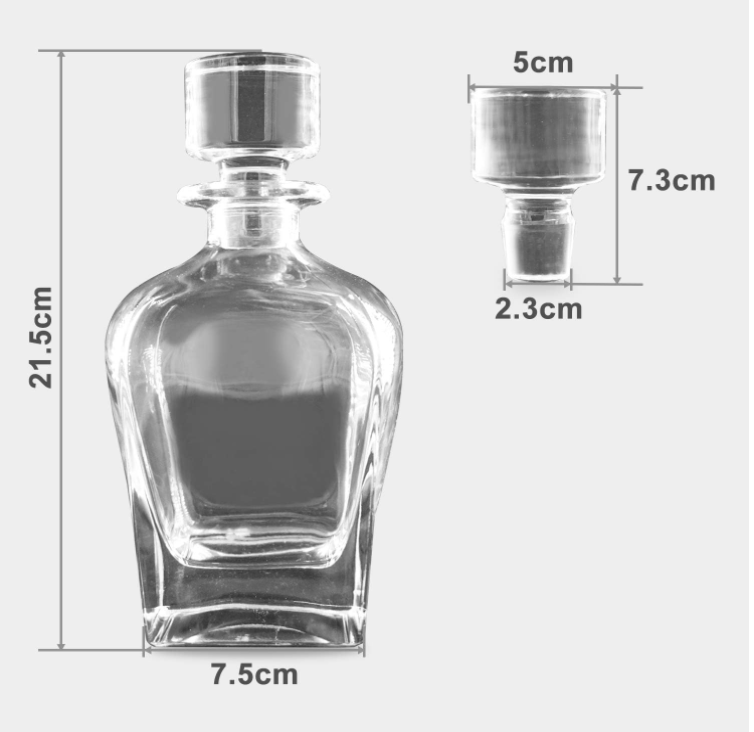 750mL Custom Glass Bottle Healthy Lead-free Material Screw Cap Transparent Leak-proof