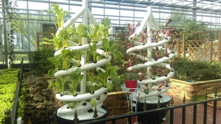Family Vertical Spiral Plant Grow Hydroponic Tower Indoor Vegetable Aerosol Cultivation