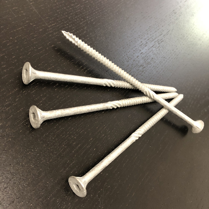 Construction 150mm Wood Screws T17 Galvanised C4 Hex Head Decking Screws With Knurl