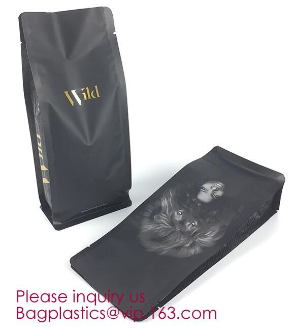 Biodegradable Foil Square Bottom Gusseted Bag, Flat Bottom Gusset Coffee Bag with Degassing Valve,gusset packaging bag f