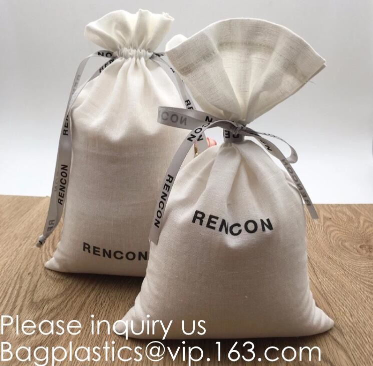 100% Cotton Canvas Favor Bag Pouch with Drawstring,Cotton Breathable Dust-Proof Drawstring Storage Pouch Multi-Functiona