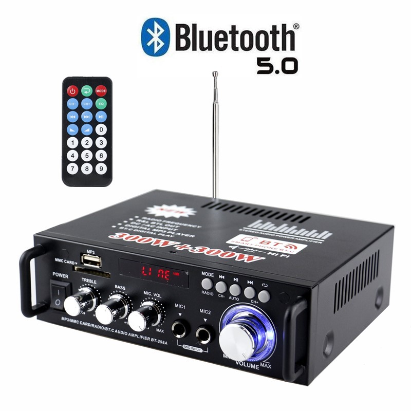2 Channels 2.0 LCD Display 300W 300W Digital HIFI Audio Stereo Power Amplifier for Sound