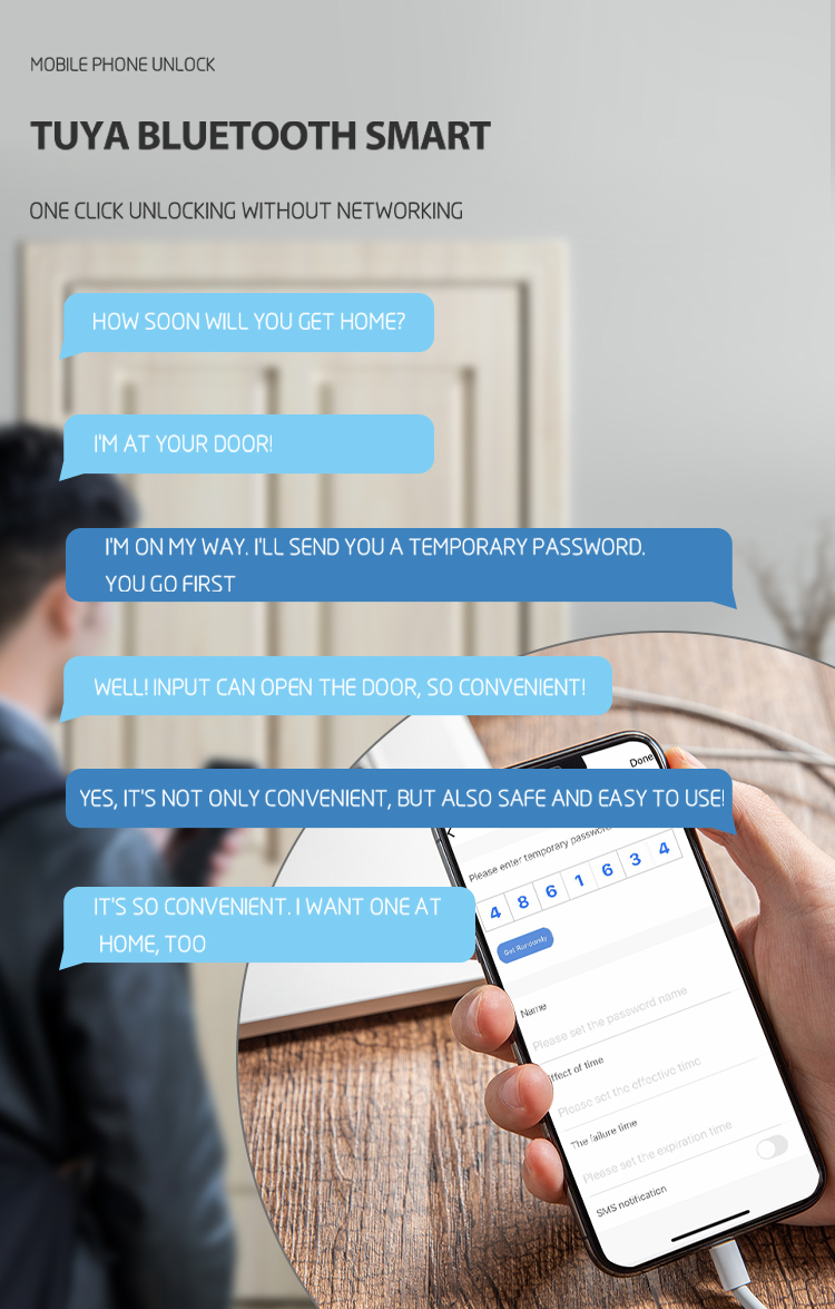 Bluetooth / Tuya APP Smart Door Knob Fingerprint Zinc Alloy Material