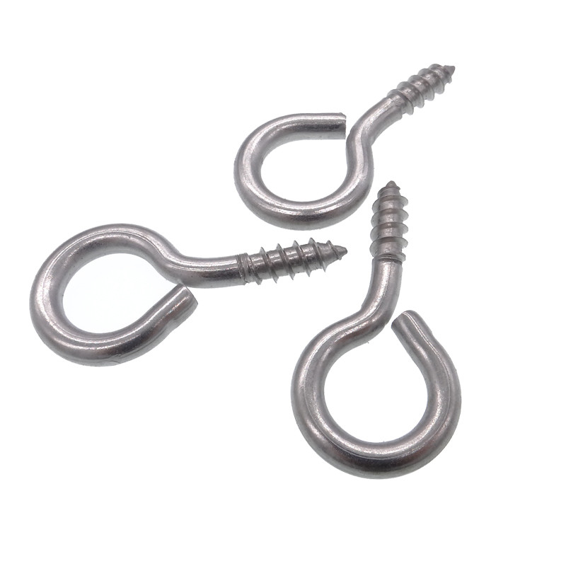 316 Open Eyes Hook Screw Din580 Metal Stainless Steel Self Tapping Sheep Eye Screws