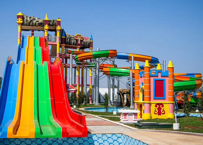 Water Play Equipment Fiberglass Water Slide , Commercial Pool Water Slide