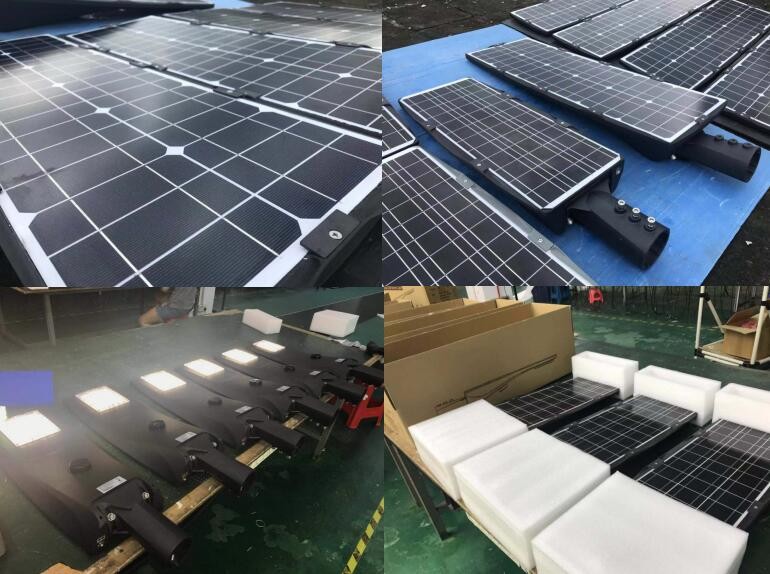 30W Lumileds 5050 Solar LED Street Light All In One 18650 battery