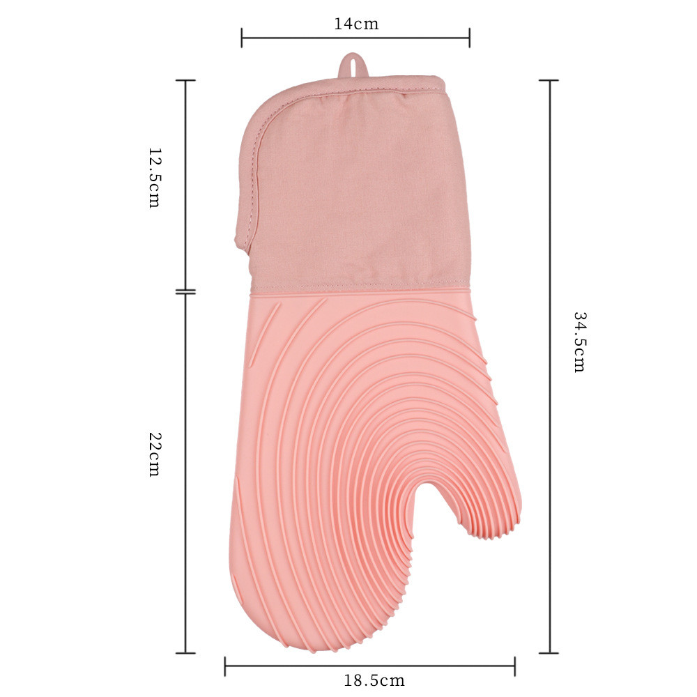 Silicone Oven Mitts Pair BBQ Gloves Heat Resistant Silicone Grilling Gloves Silicone Kitchen Utensil Baking Gloves