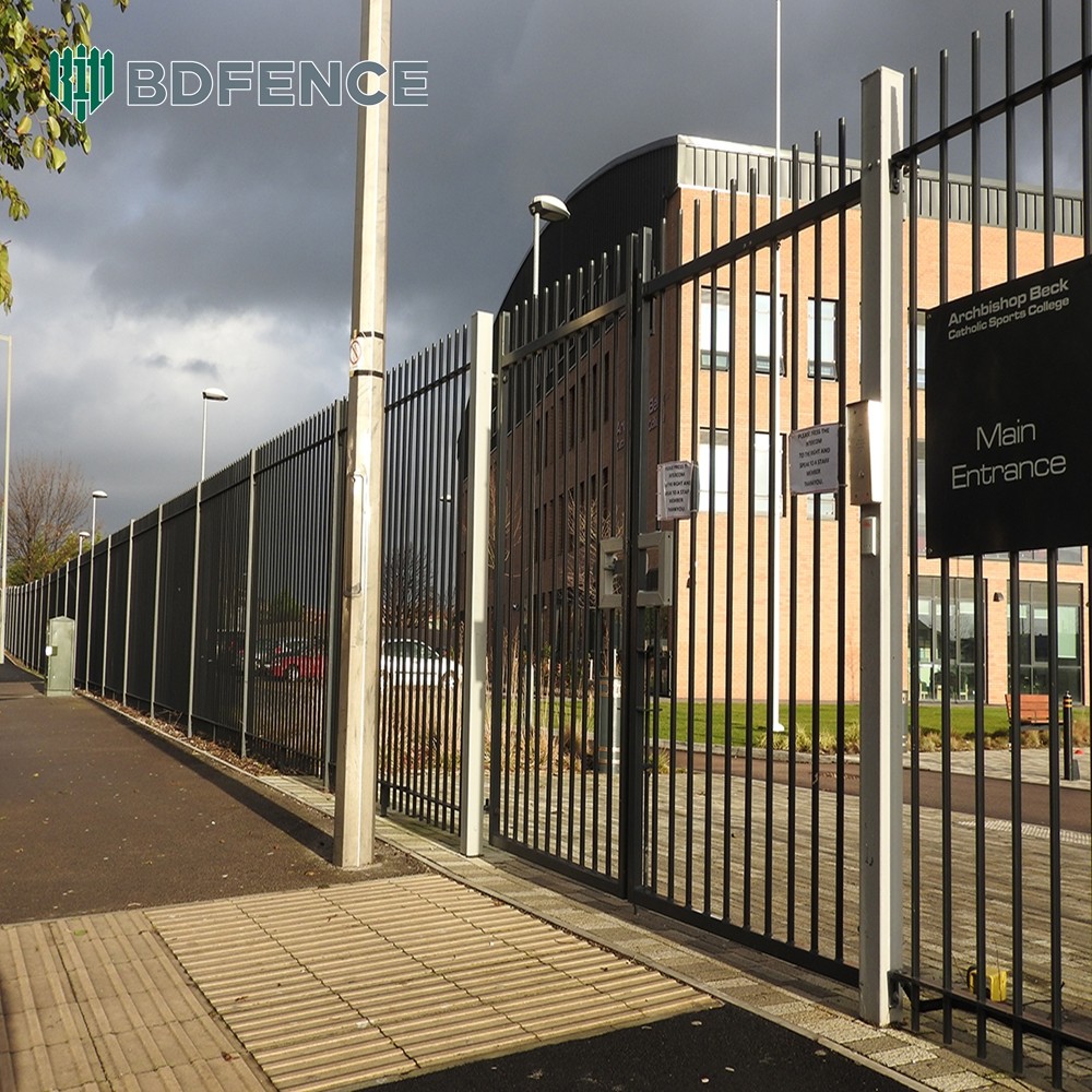 Easily Assembled Metal Fence Garden Ornamental Steel Picket Fence Sliding Gate For Garden Commercial Tubular Fencing