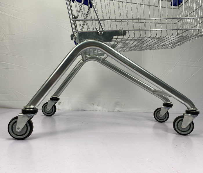 Regular European Shopping Trolley 125L Steel Supermarket Shopping Cart 110Kg Loading Capacity