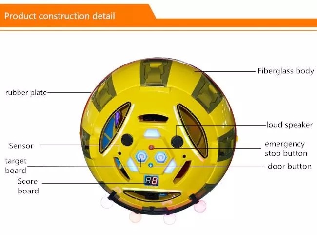 Fiberglass + Metal Amusement Car Ride 360 Degree Happy Car Space Capsule