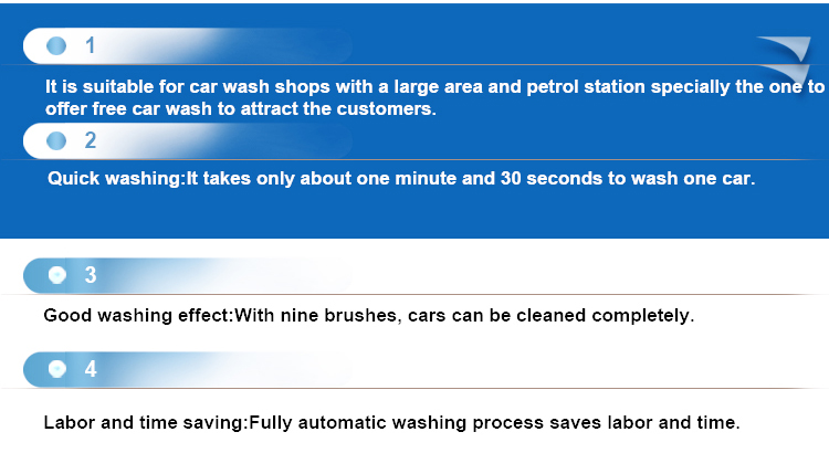 Auto 7 Brushes Or 9 Brushes Risense Automatic Tunnel Car Wash Machine