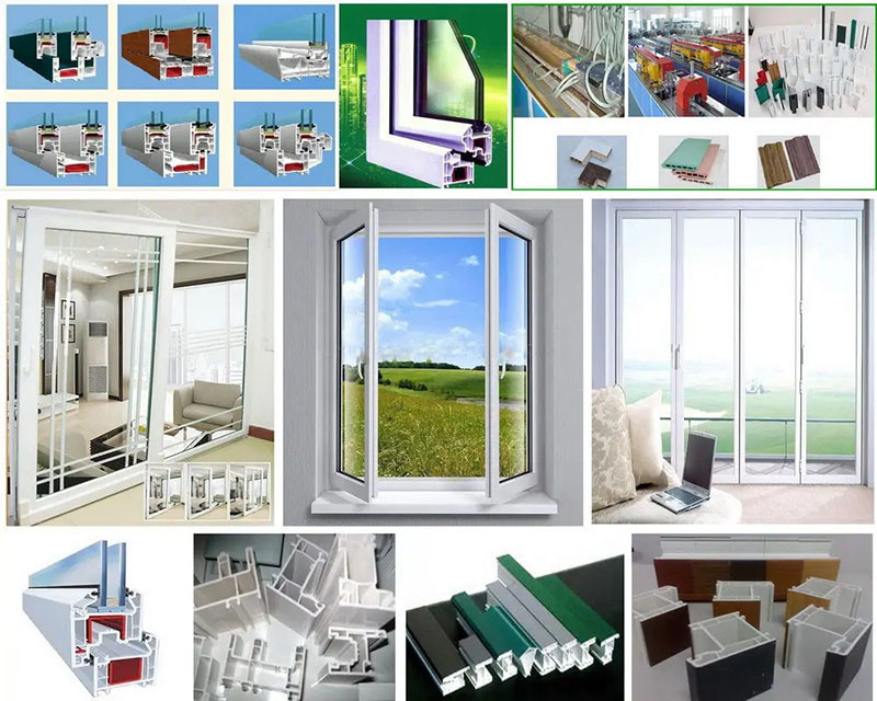 250 Kg/H PVC Upvc Window Profile Extrusion Machine Double Screw Plastic Extruder For Decorative Material