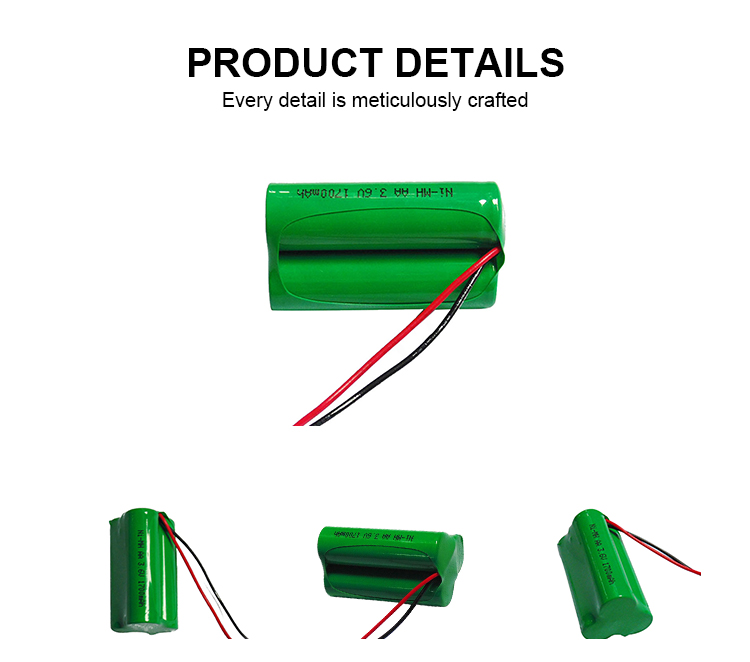 1700mah AA Nimh Rechargeable Battery Pack 3.6V Nimh Battery