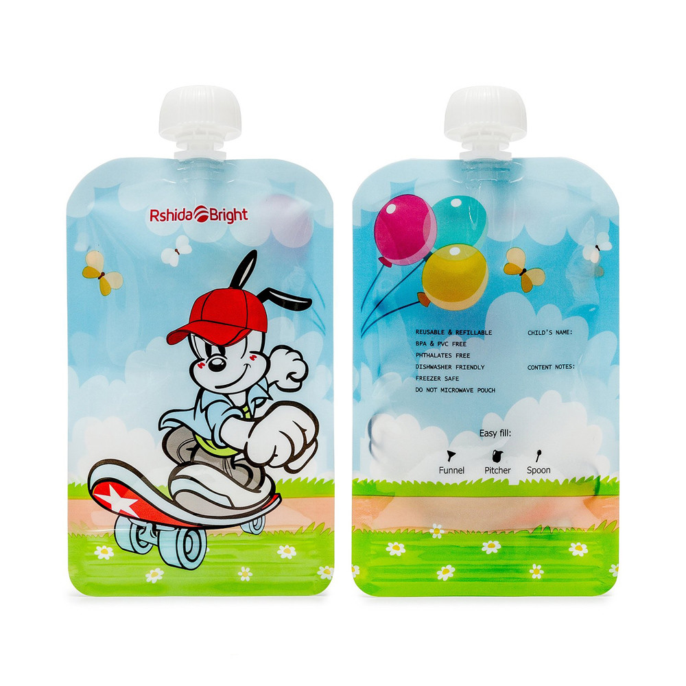 Flat Heat Seal Double k Liquid Spout Bags With Saft Lock Cap for food packing