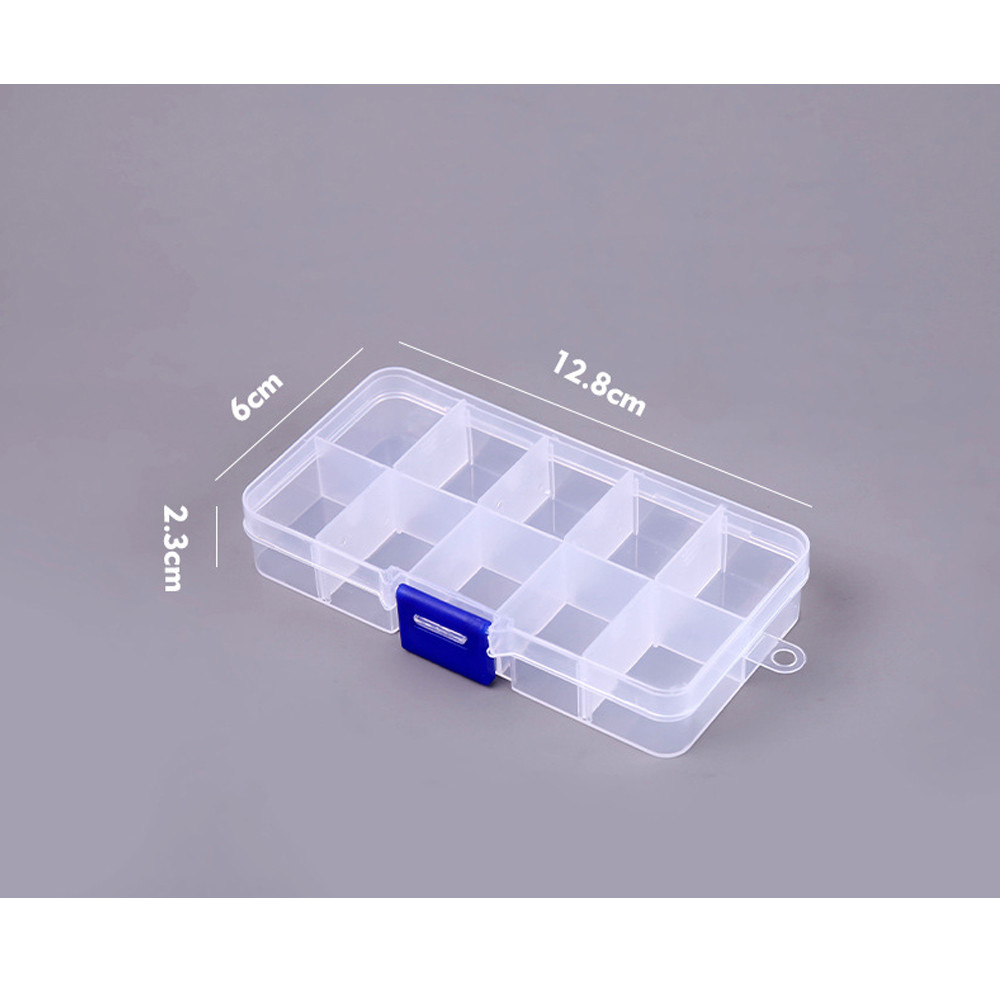 Orange 10 Grid Plastic Storage Box Removable Divider Organizer