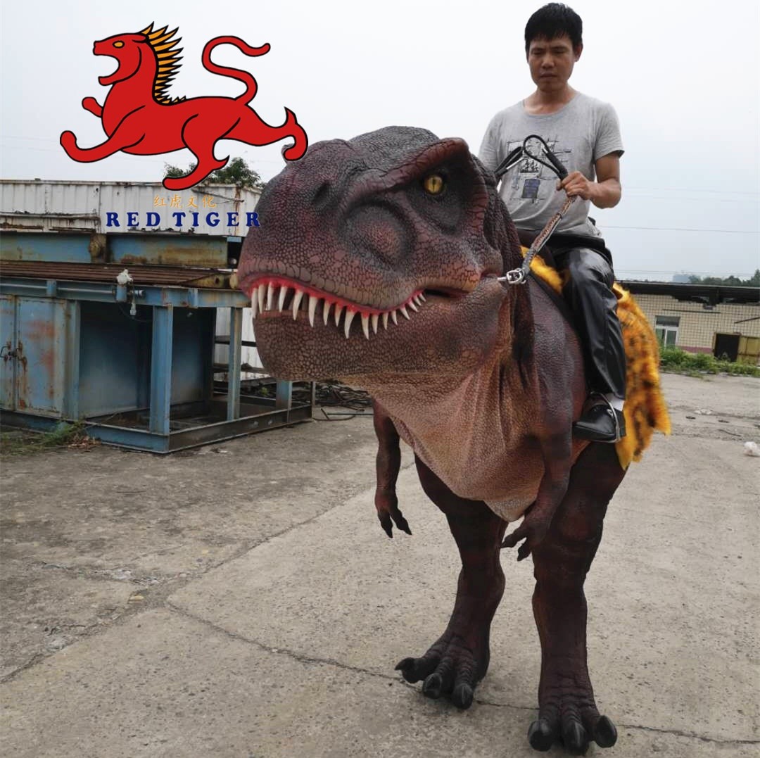 Theme Park Realistic Stilts Dinosaur Costume Ride High Interactivity With Movement / Sound