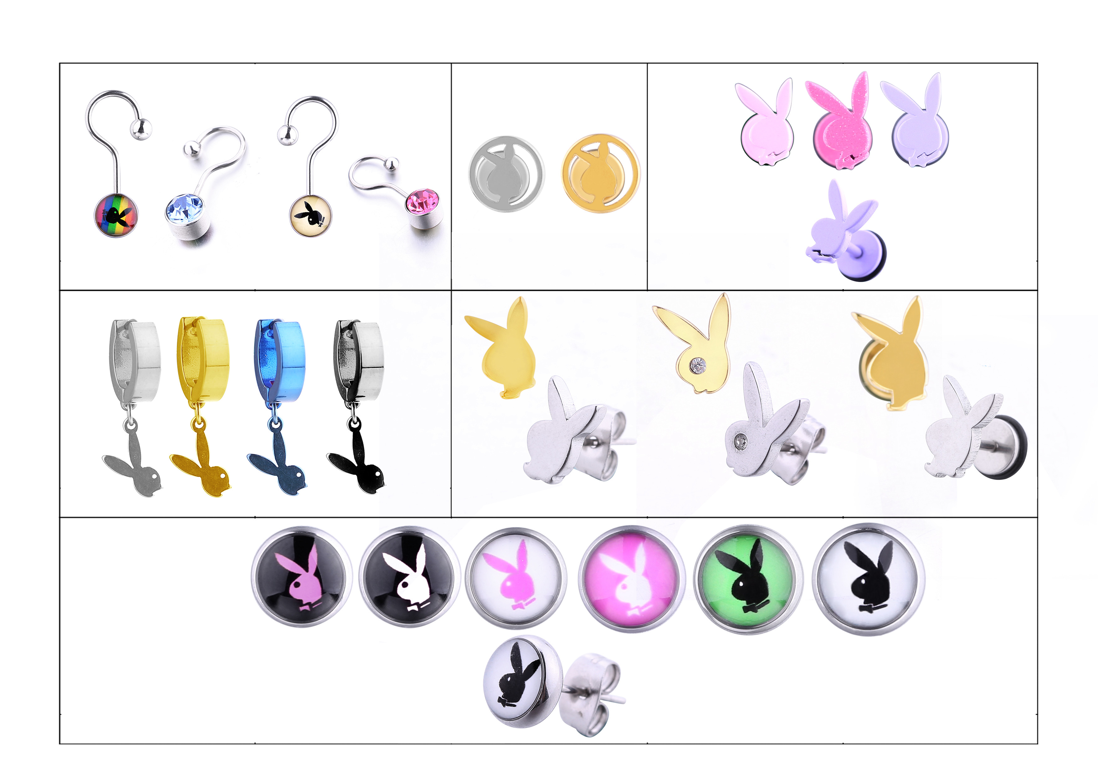 Stainless Steel fashion cartoon rabbit avatar New Design health care stud Earring gift for girls