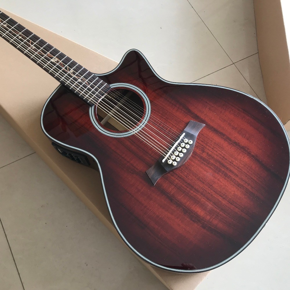Custom KOA wood Guitar OEM 12 strings k24ce koa classic acoustic guitar