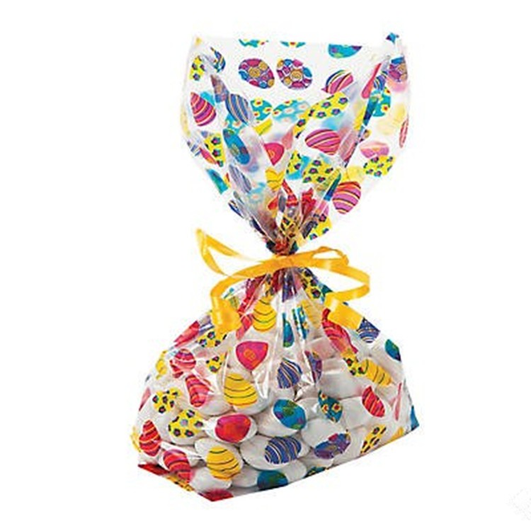 Disposable Plastic Packaging Treat Bags / Easter Candy Bags / Cellophane Loot Bags