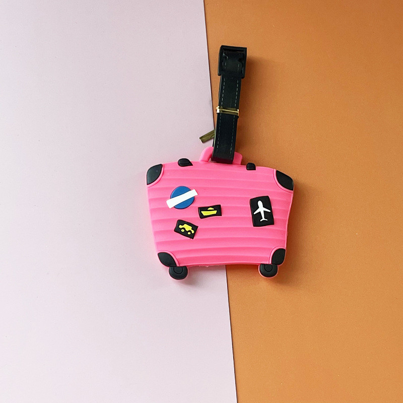 Large Silicone Name Luggage ID Tags Cute Cartoon Pig Bear For Travel