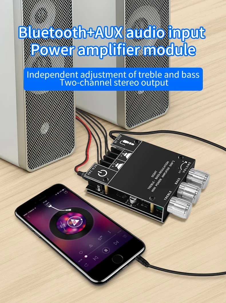 ZK-502MT 5.0 Subwoofer Amplifier Board 50W*2 2.0 Channel High Power Audio Stereo Sound Amplifiers