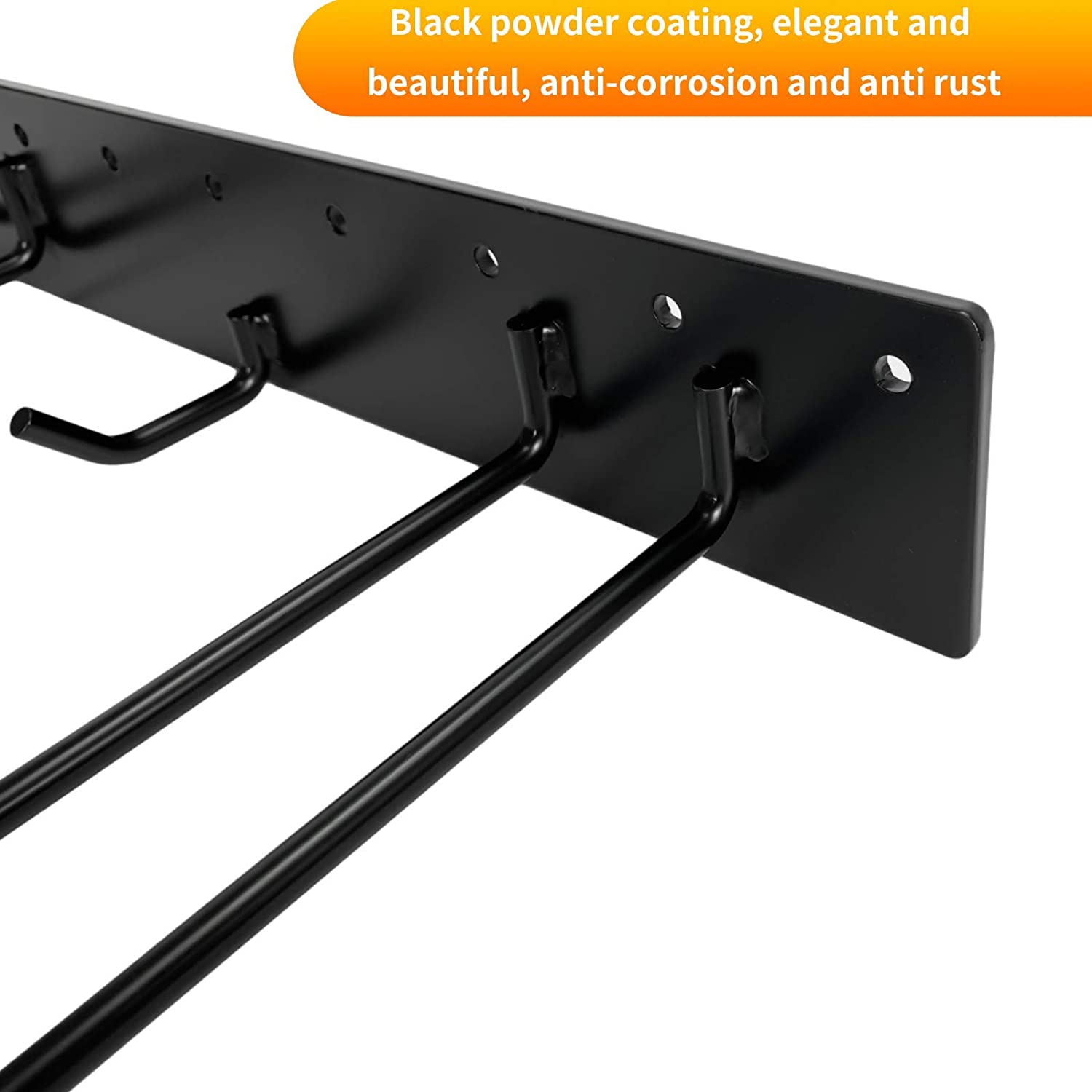 Wall Mount Garden Tool Organizer With Single Tier Heavy Duty Solid Steel Tool Hangers