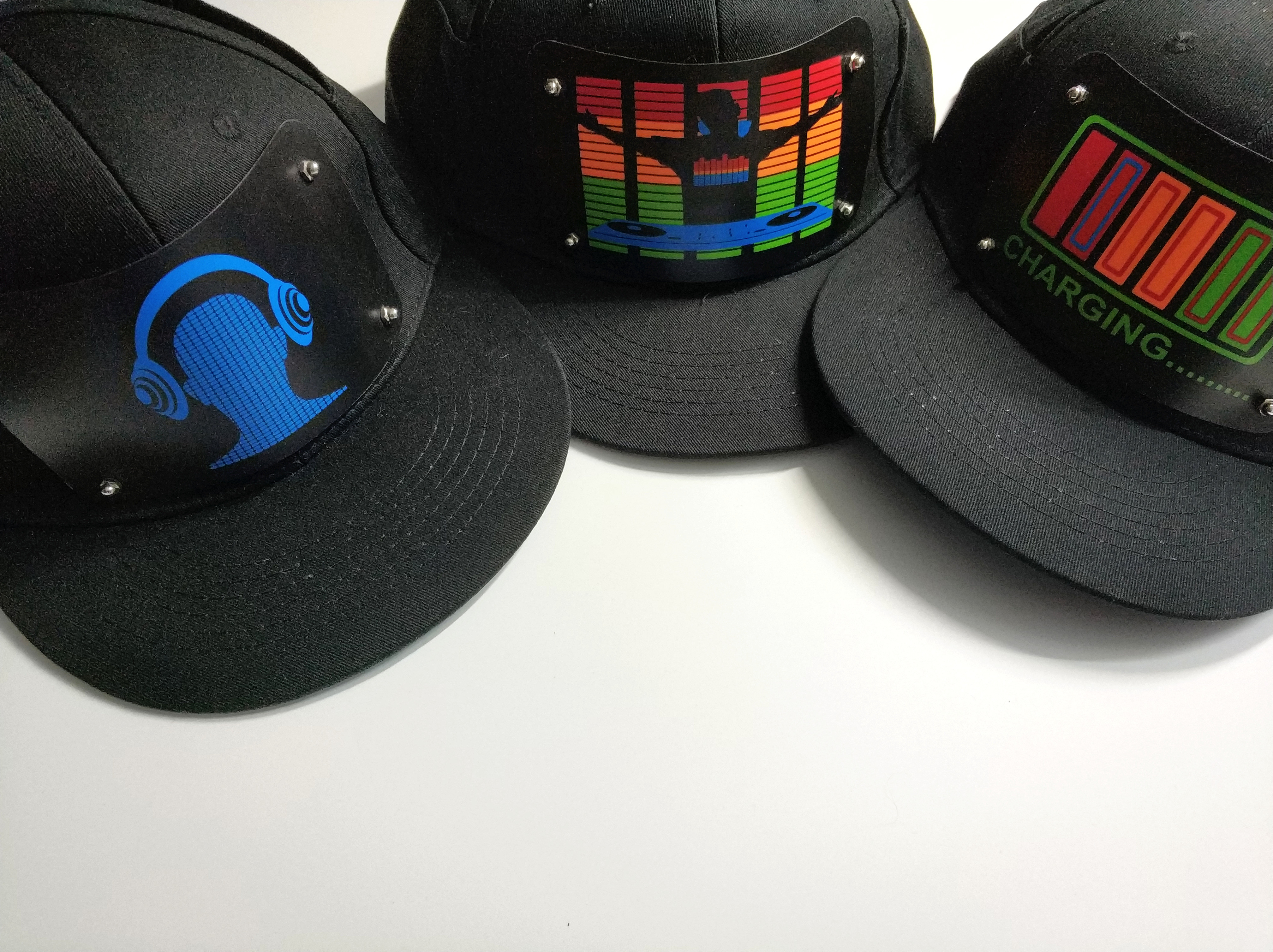 sound-Activated party LED hat Light up music flashing el cap Wireless voice controller Hip Hop el hat With Inverter