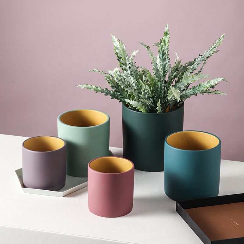 3 4 5 Inch 6 Inch Ceramic Planters Ceramic Cylinder Plant Pot Nordic Ceramic Flower Pot