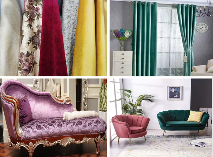 Printed Polyester Sofa Velvet Upholstery Fabric Holland Velvet Fabric