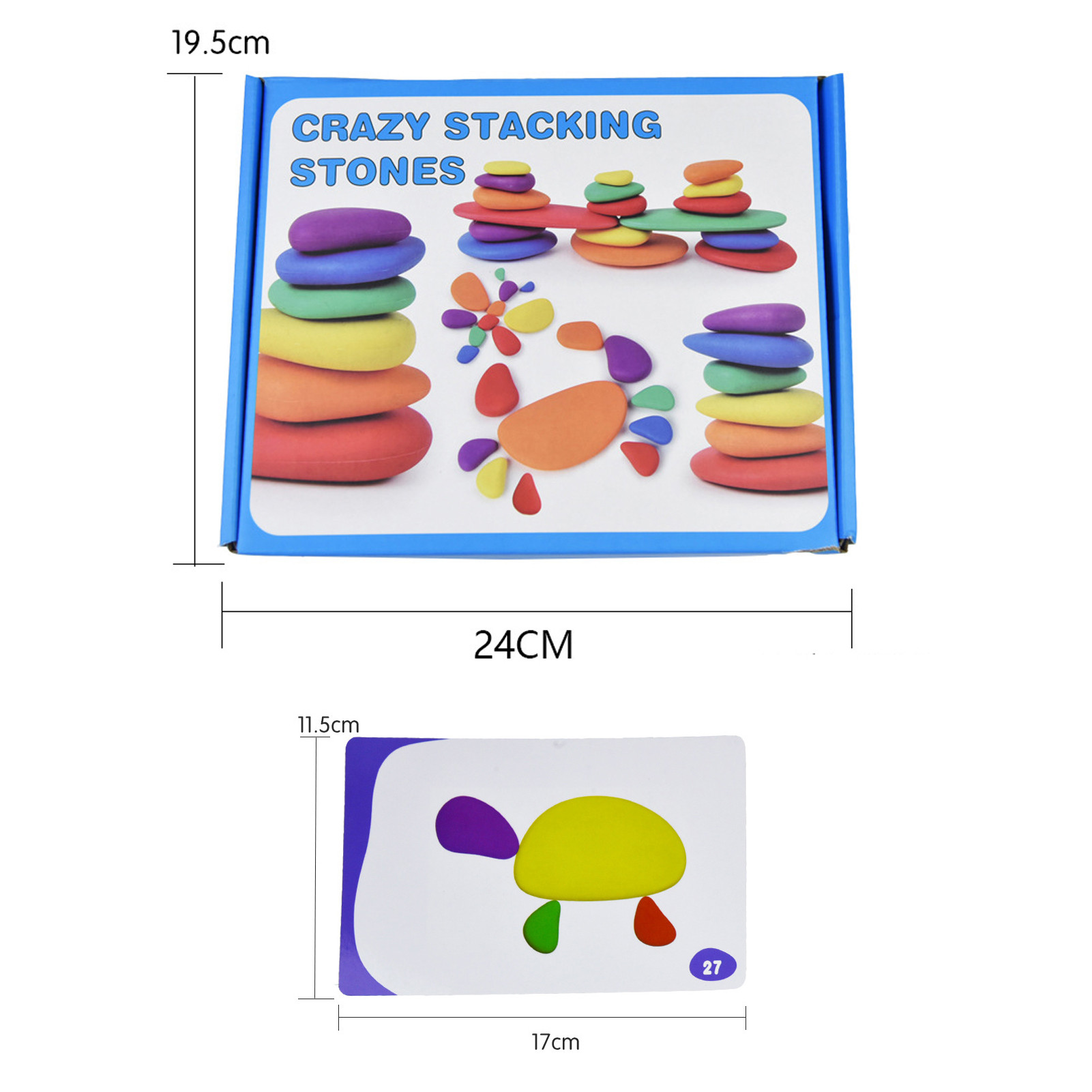 6cm Pebbles Colored Wooden Building Blocks Toy For Kids