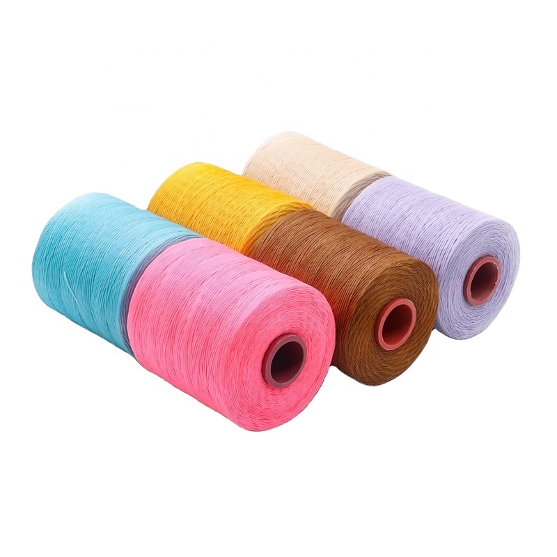 Dyed Texturized Pattern 1000m 150D Waxed Thread for Leather Sewing Black Book Binding