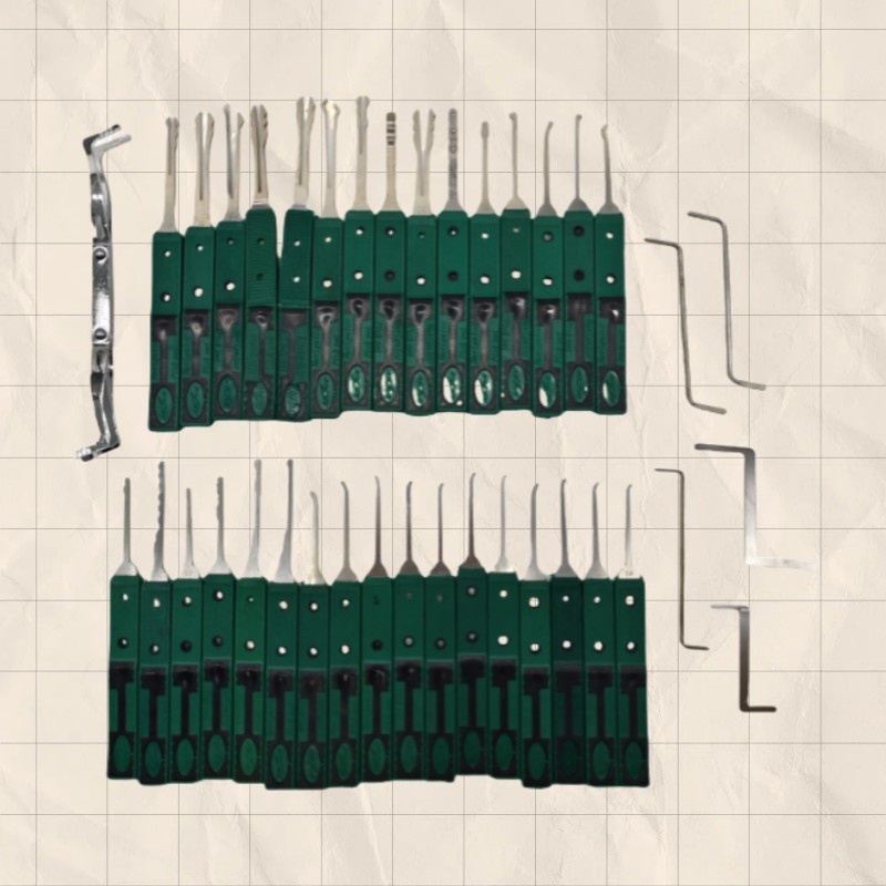 Stainless Steel Unlocking Tool Kit 38pcs Lock Pick Training Kit Single Hook