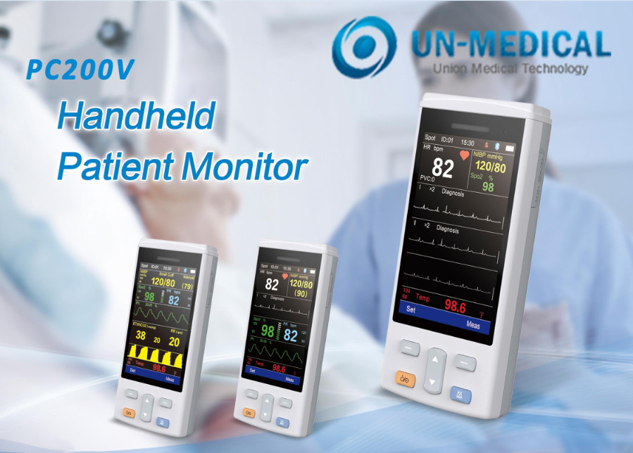 PC200V Handheld 5 Leads Veterinary Vital Signs Monitor NIBP SPO2 TEMP