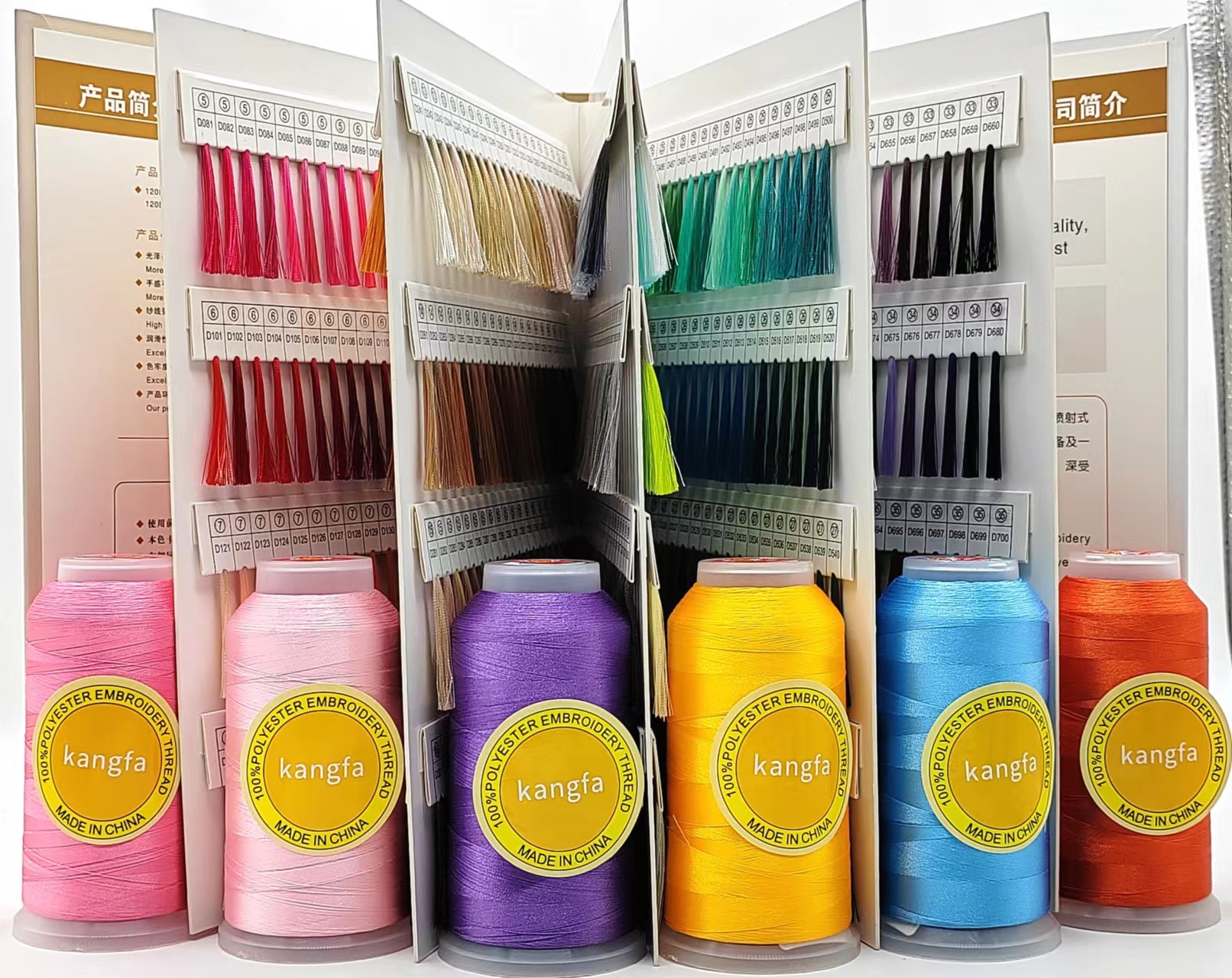 High Temperature Resistant 120D/2 Polyester Thread for Reflective Embroidery on Sofas
