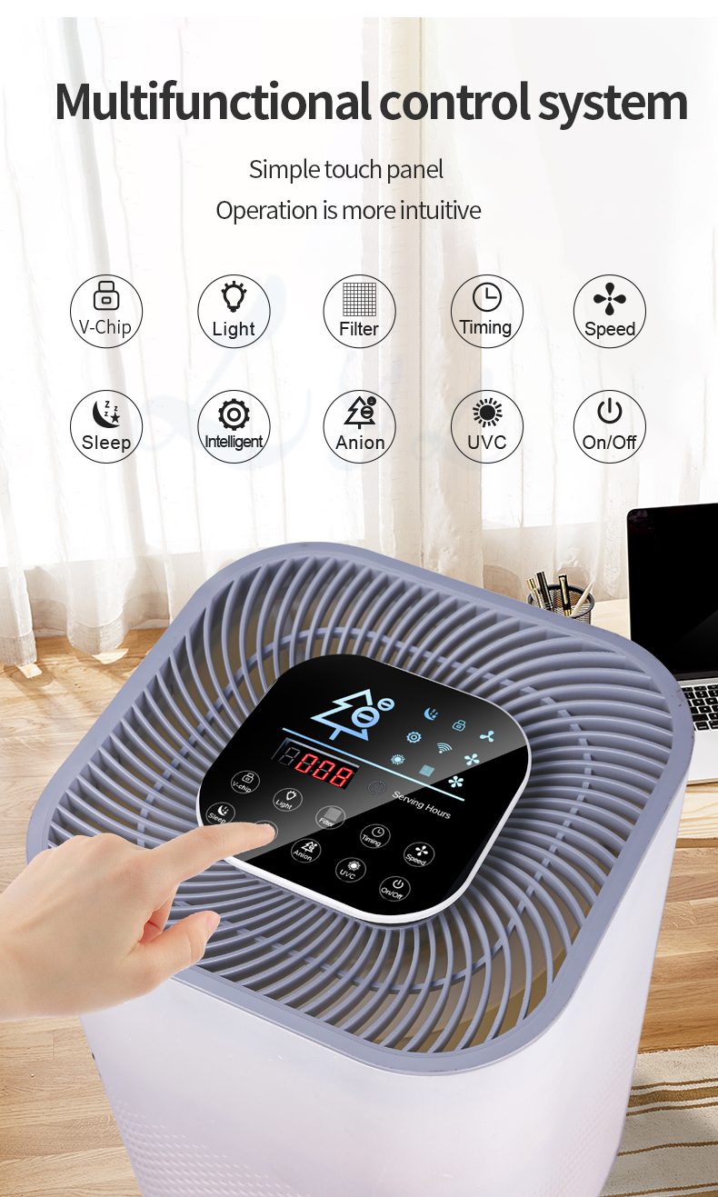 2022 New Purificador De Aire Hepa Desktop Ionized Air Purifier Negative Ion True Hepa Filter Portable Air Purifier Manufacturer