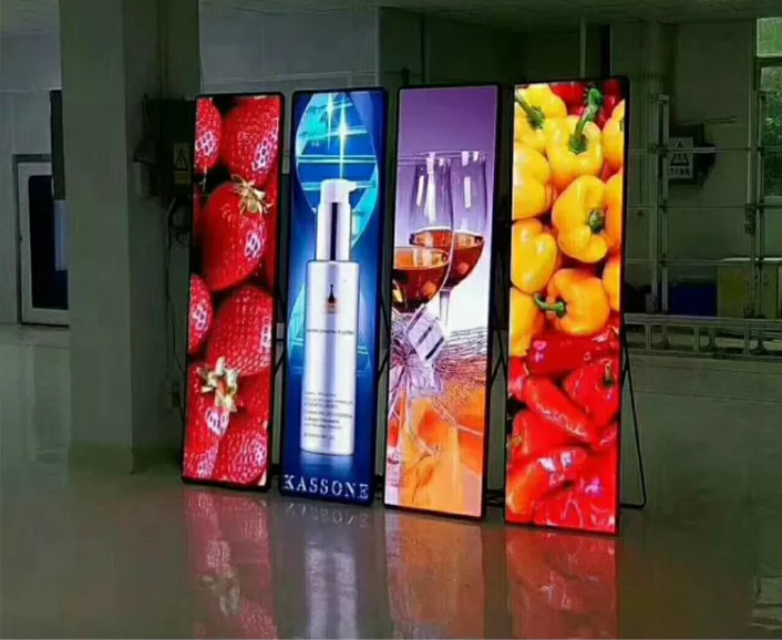 P3 Indoor Outdoor Floor Standing Smart Led Poster Display HD 1080P Totem