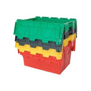 Logistics Nest Storage Attached Lid Container with PP Material and Stackable