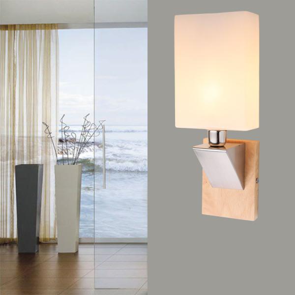100-240v Korean style wood lighting fixture natural wood Satin nickel finish