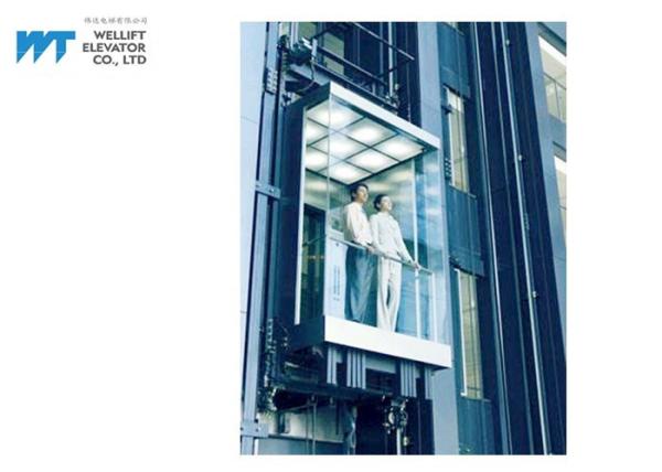 Square Cabin Panoramic Glass Lift , Environment Friendly Building Lifts