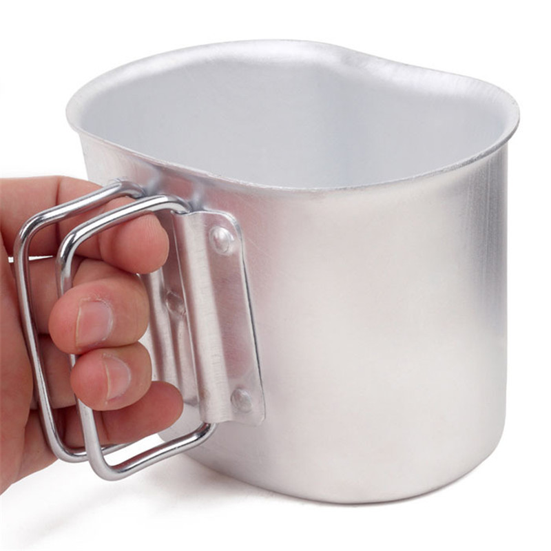 Mountaineering Hiking Multifunctional Military Canteen Kit Including Cups Bottle Bowl Kettle