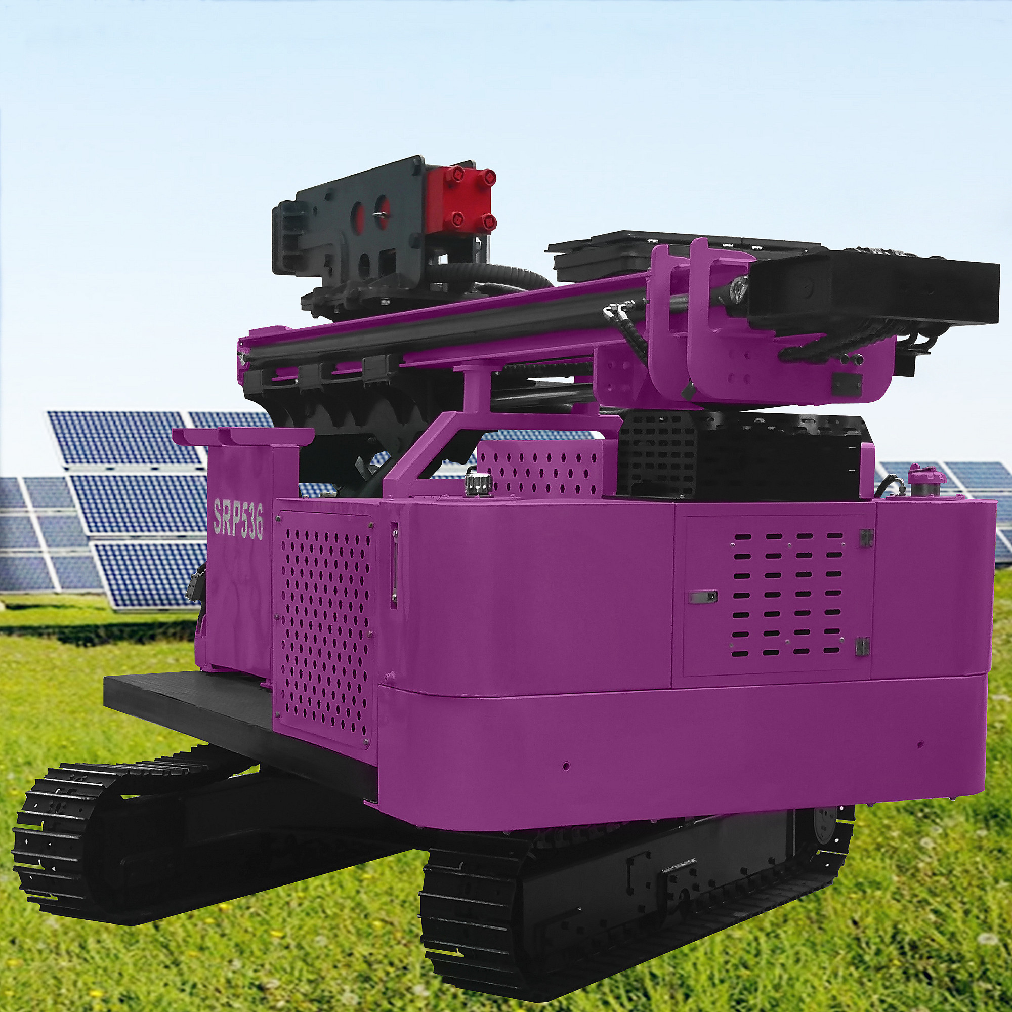 Hydraulic Pile Driver Rotation Angle 360 Degree Screw Pile Drilling Machinery Solar Photovoltaic Pile Driver Machine