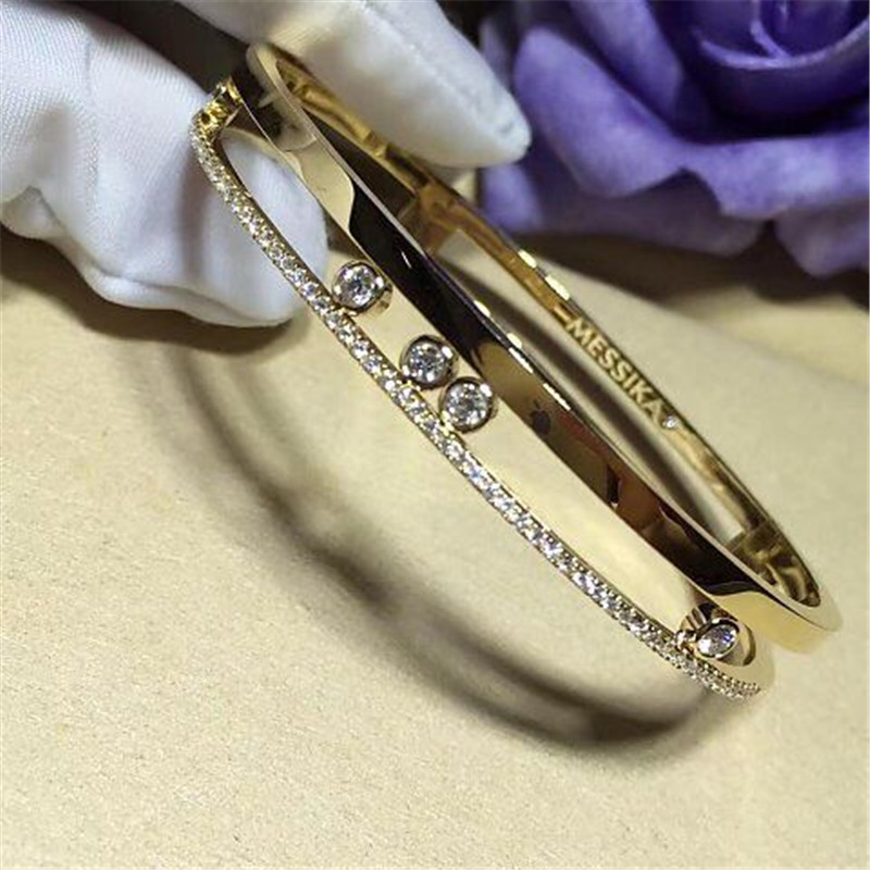 Jewelry factory in Shenzhen, China Luxury Jewelry Symbolize love bracelet 18k gold 5 diamond sliding Bracelets